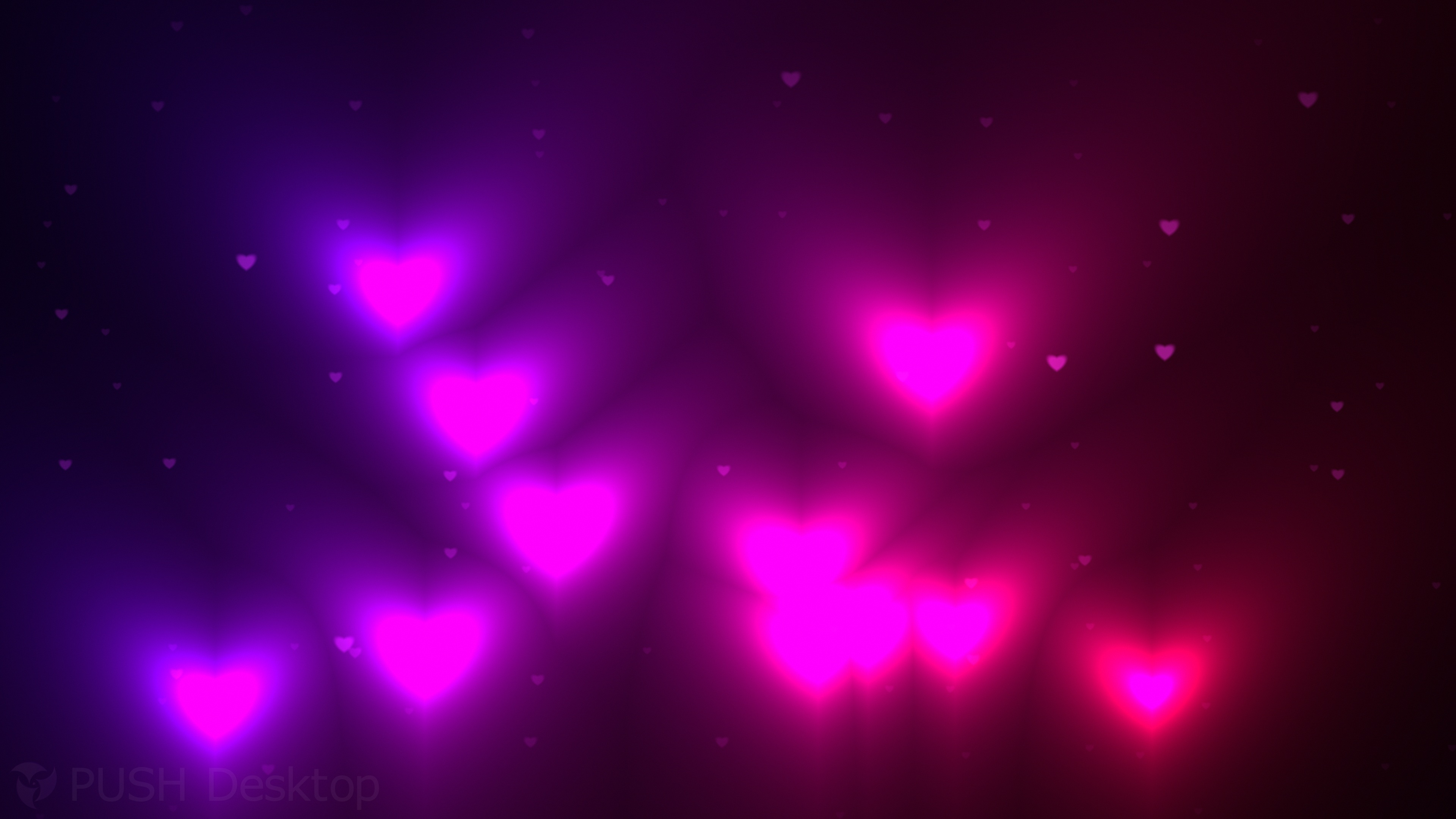 Neon Heart Fireflies Live Wallpaper