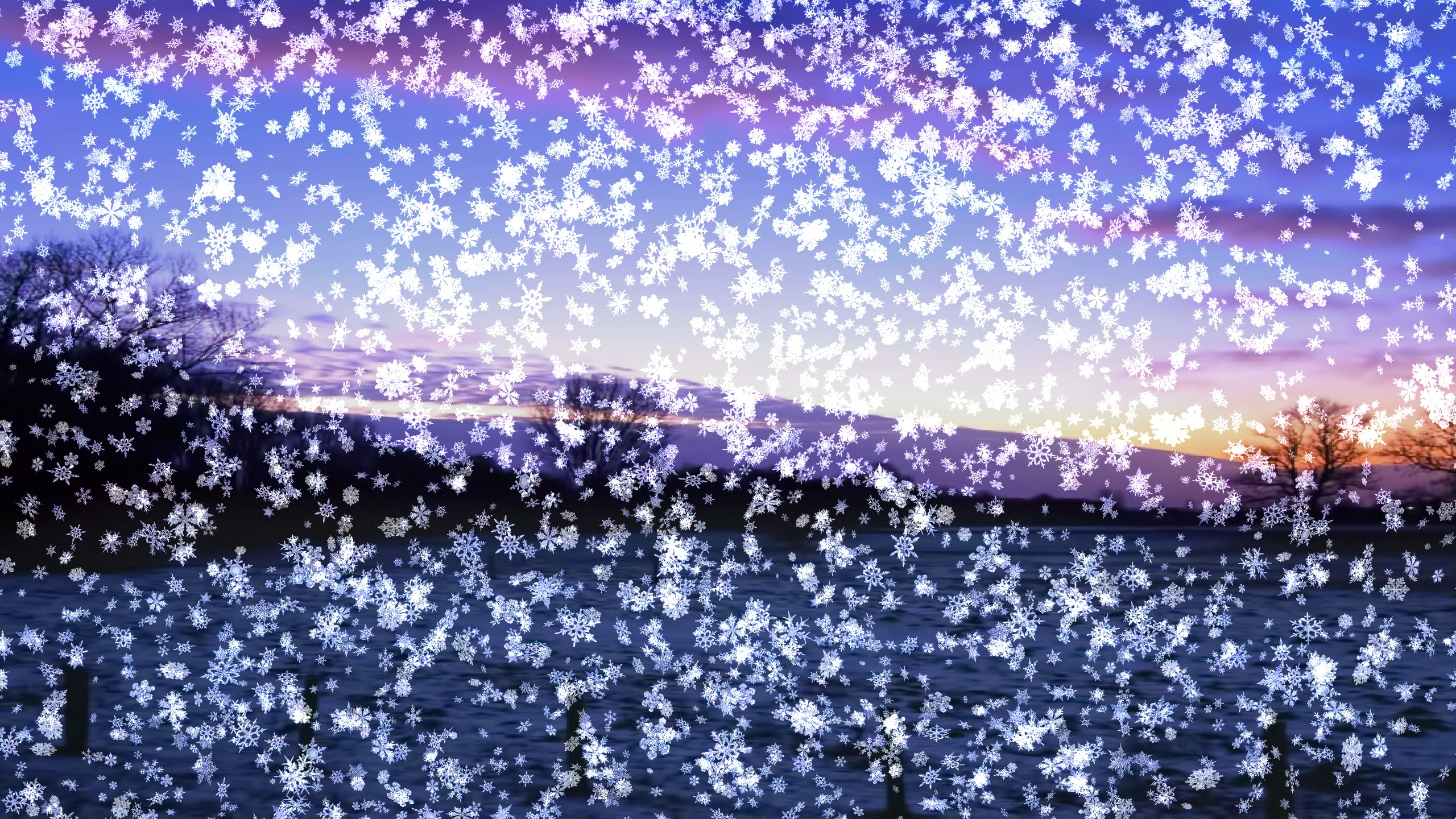 Snowfall On Desktop Wallpaper
